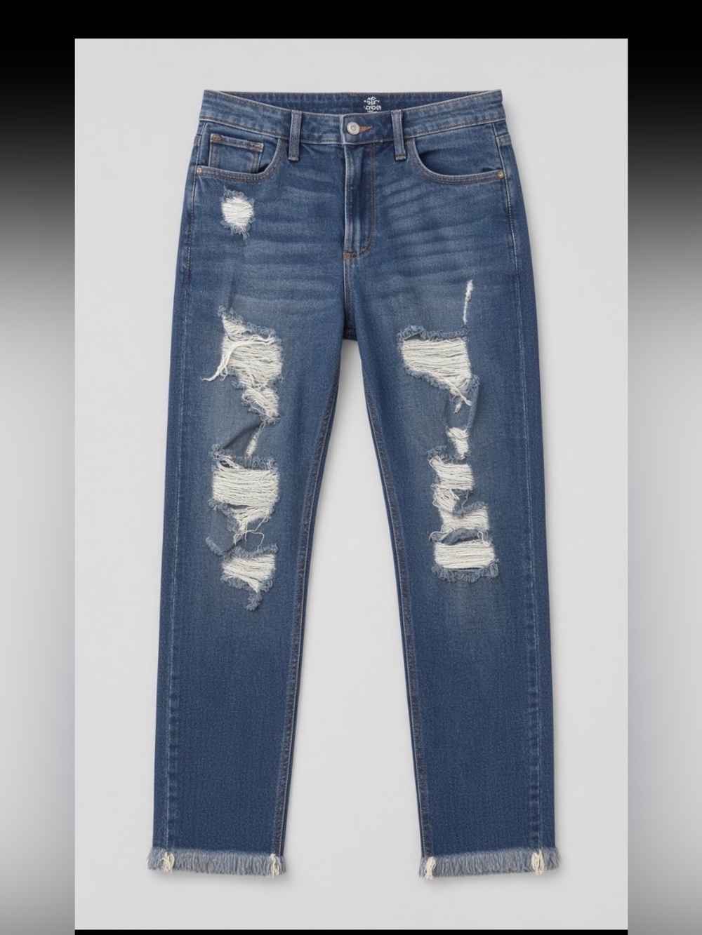 Hollister Jeans Size 3S – Distressed Ripped Dark Wash Frayed Hem